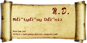 Mátyásy Döniz névjegykártya